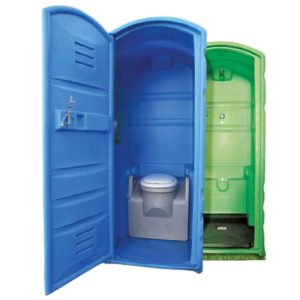 CASA DE BANHO PORTÁTIL MINICABINE BÁSICO S/LAVATÓRIO – VERDE/AZUL